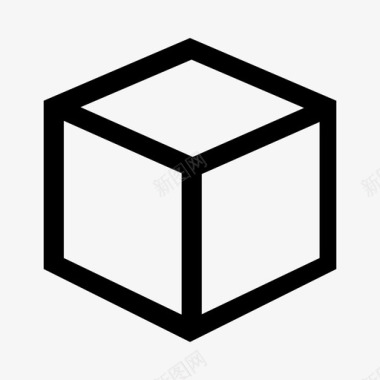 立方体3d盒硬纸盒图标