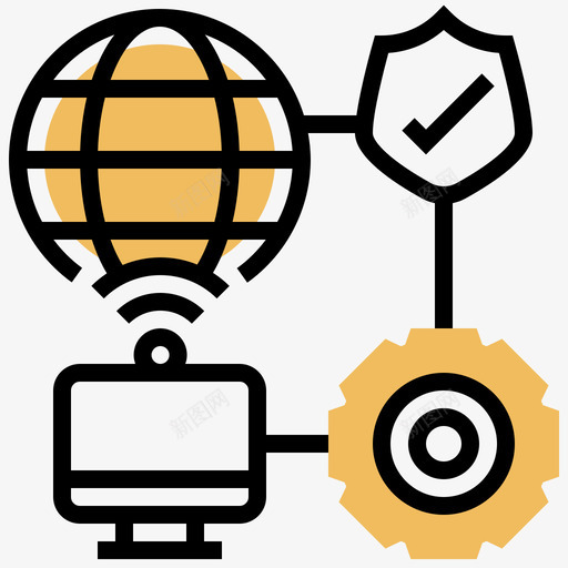 网络网络技术30黄影svg_新图网 https://ixintu.com 网络 网络技术 黄影