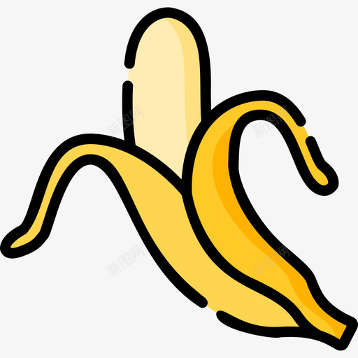 香蕉水果和蔬菜58线形颜色svg_新图网 https://ixintu.com 香蕉 水果 蔬菜 线形 颜色