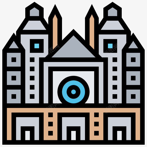 布尔戈斯大教堂地标49线性颜色svg_新图网 https://ixintu.com 布尔 戈斯 大教堂 地标 线性 颜色