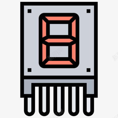 Led电子元件9线性颜色图标