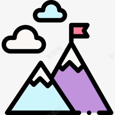 山脉商业445线性颜色图标