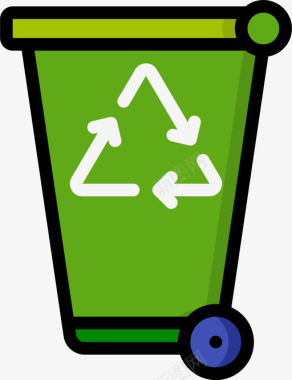 回收箱垃圾7线性颜色图标