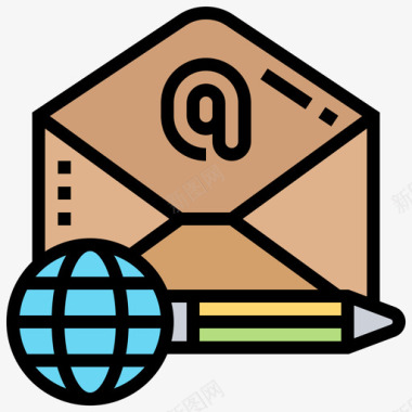 邮件邮政服务16线颜色图标