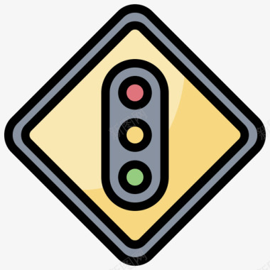 交通信号29号交通标志线形颜色图标