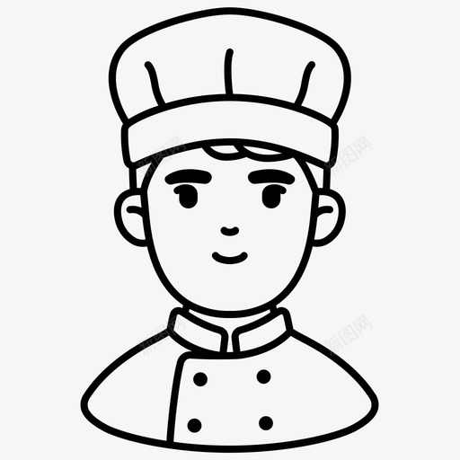 厨师头像职业人svg_新图网 https://ixintu.com 头像 职业 厨师 人物 轮廓