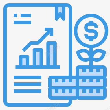 报告商业和金融5蓝色图标