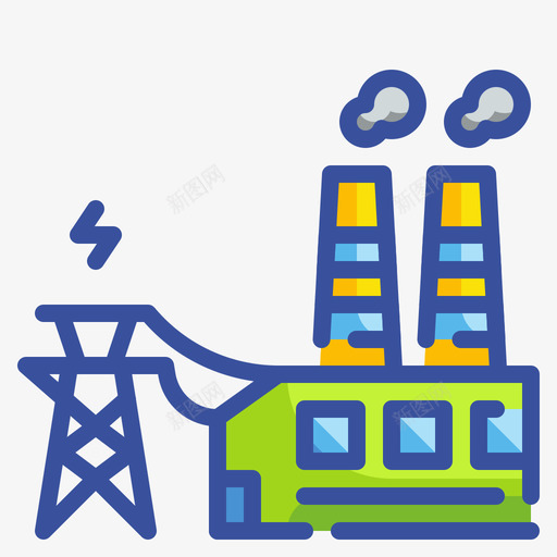 发电厂创新可再生能源2线性颜色svg_新图网 https://ixintu.com 发电厂 创新 可再 再生 能源 线性 颜色