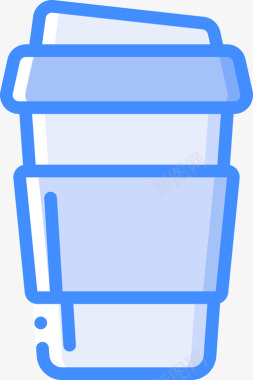 咖啡杯塑料制品4蓝色图标
