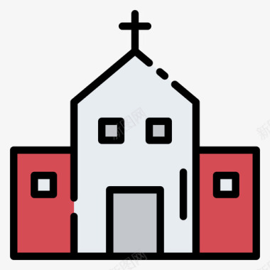 教堂公共服务1线性颜色图标