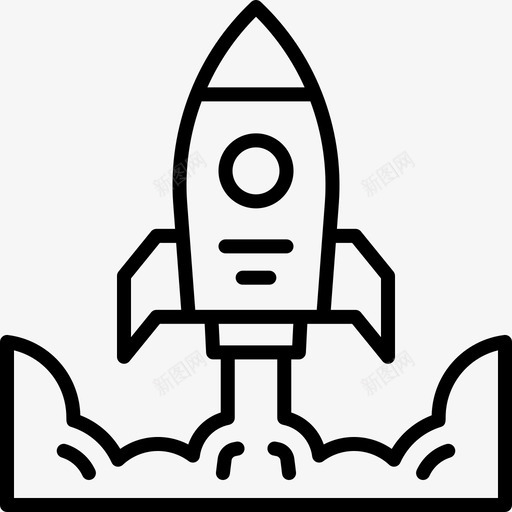火箭发射在线营销40线性svg_新图网 https://ixintu.com 火箭 发射 在线 营销 线性
