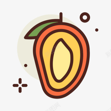芒果水果29线形颜色图标