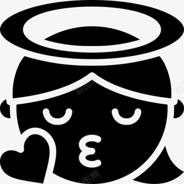 吻圣诞表情填充图标