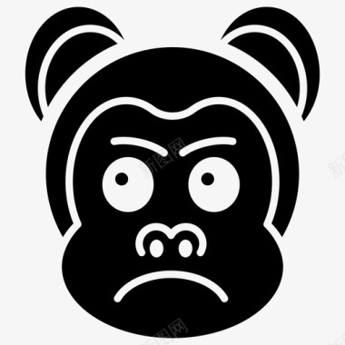 侵略性猴脸侵略性表情符号表情符号图标