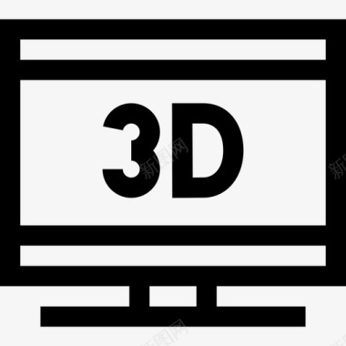 3d电视电视47线性图标