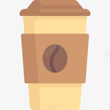 咖啡杯美食50扁平图标
