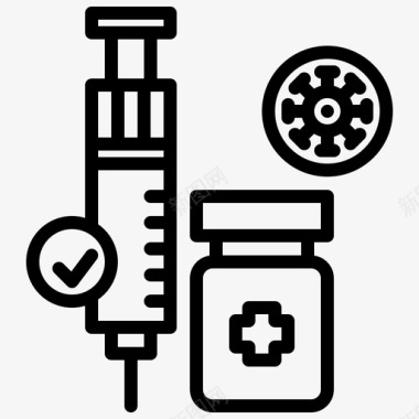 药物病毒120线状图标