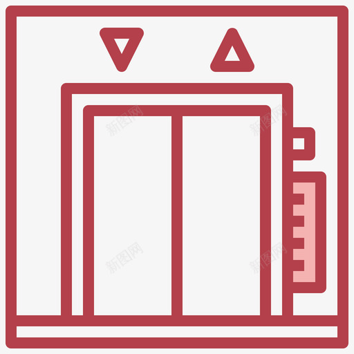 电梯建筑75红色svg_新图网 https://ixintu.com 电梯 建筑 红色