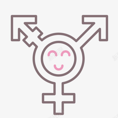 性别表达lgbt10线性颜色图标