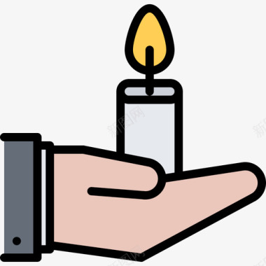 蜡烛葬礼54彩色图标