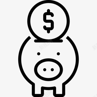 银行钱箱小猪图标