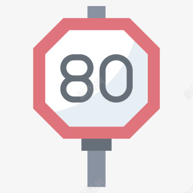 限速交通标志31平坦图标