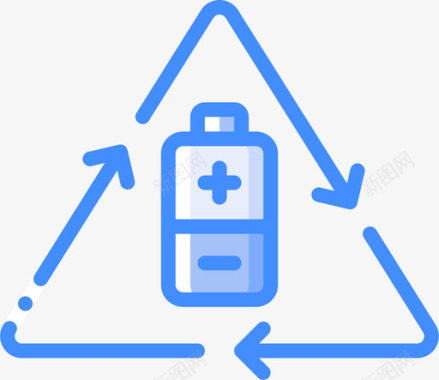 电池垃圾桶6蓝色图标