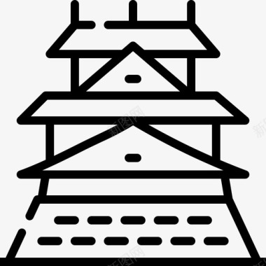 大阪城堡日本85直线图标
