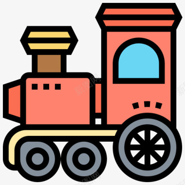 蒸汽机车53号铁路线颜色图标
