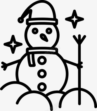 降雪圣诞节雪人图标