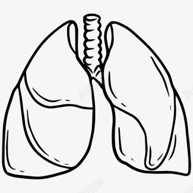 肺呼吸呼气图标