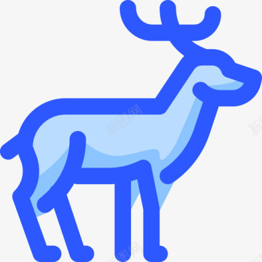 鹿野生动物8蓝色图标