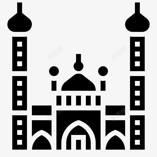 JamaMasjid地标48字形svg_新图网 https://ixintu.com Jama Masjid 地标 字形