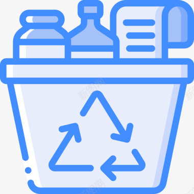回收箱垃圾6蓝色图标