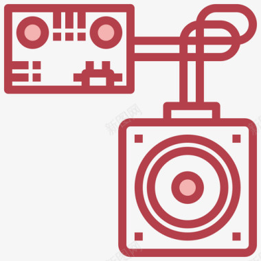 扬声器电子元件4红色图标