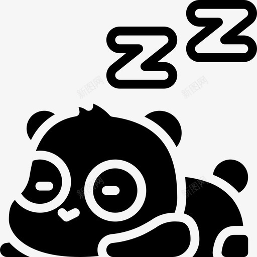 熊猫睡眠时间1填充svg_新图网 https://ixintu.com 熊猫 睡眠 时间 填充