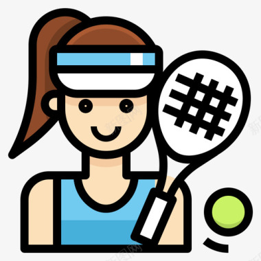 网球职业27直线颜色图标