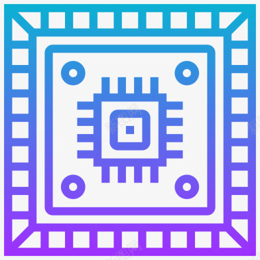 微处理器电子元件7梯度图标