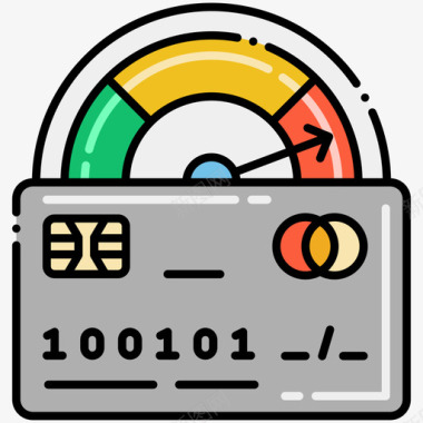信用卡在线货币服务14线性彩色图标