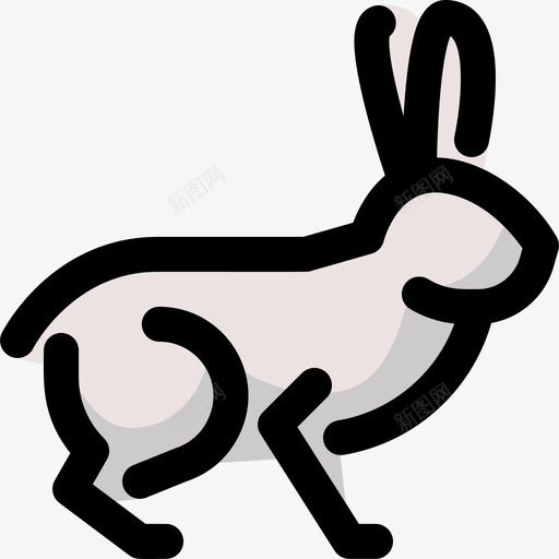 兔子野生动物7线形颜色svg_新图网 https://ixintu.com 兔子 野生动物 线形 颜色