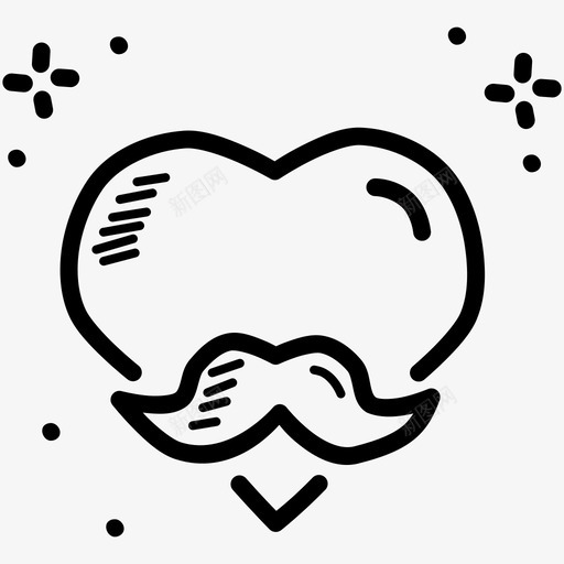 父亲节心爱svg_新图网 https://ixintu.com 父亲节 胡子 涂鸦