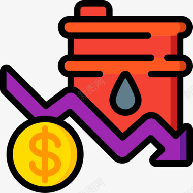 石油价格石油和天然气4线性颜色图标
