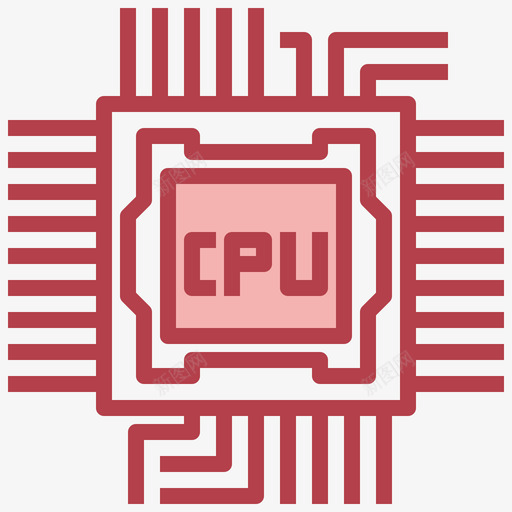 Cpu电子元件4红色svg_新图网 https://ixintu.com Cpu 电子元件 红色