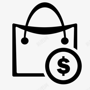 购物袋一口价网上购物图标