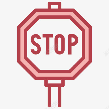 停车标志交通标志30红色图标