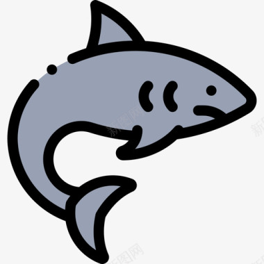 鲨鱼27号水手直线色图标