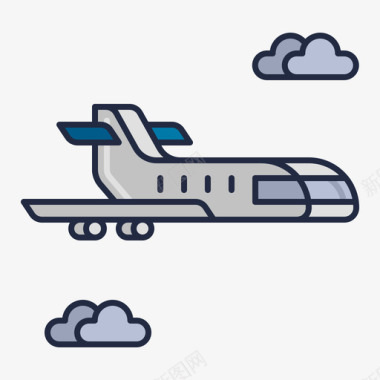 飞机航空公司2线性颜色图标
