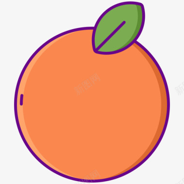 橙色热带55线形颜色图标