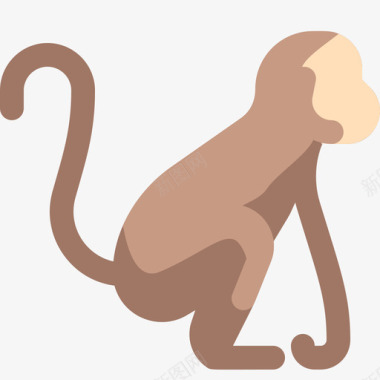 猴子野生动物5扁平图标