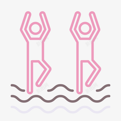 同步游泳水上运动3线颜色svg_新图网 https://ixintu.com 同步 游泳 水上运动 颜色